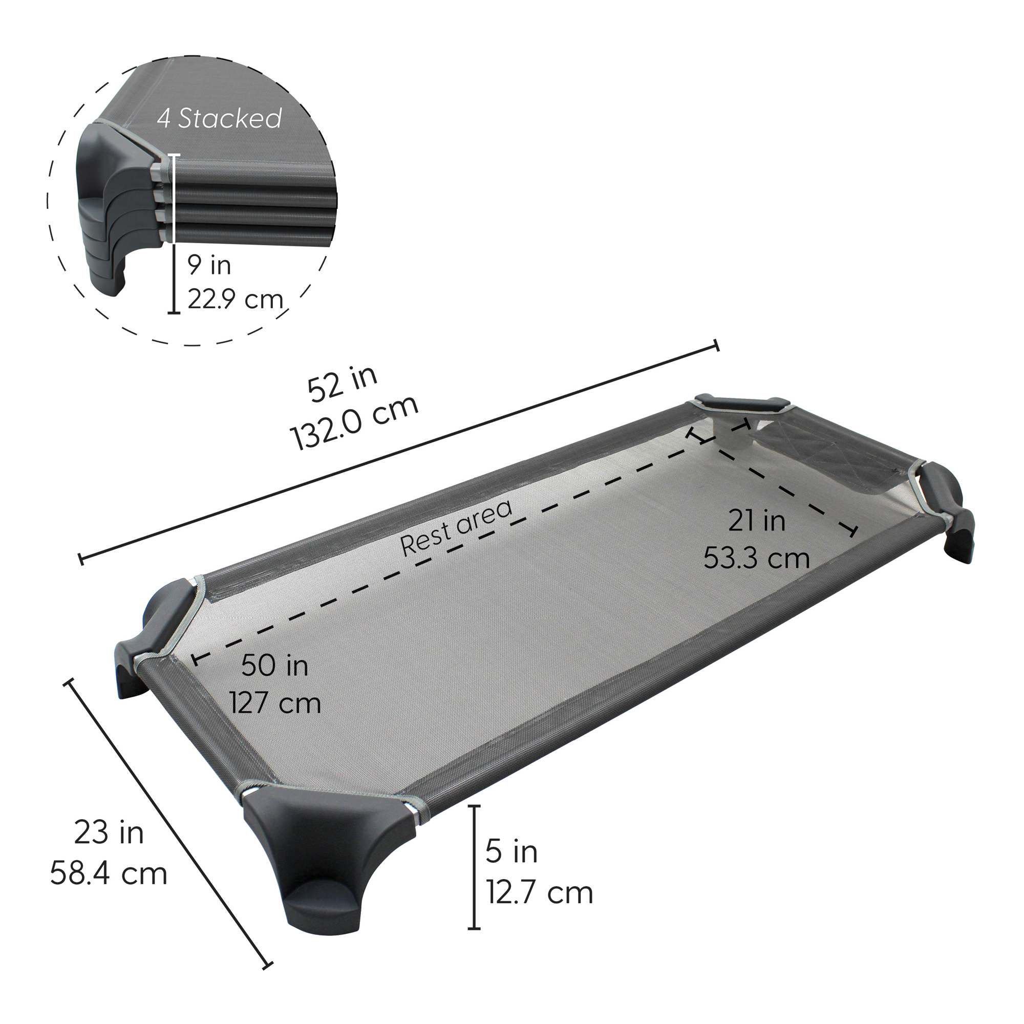 52" Standard Cot - Assembled-Pack of cots