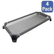 4-Pack of Stackable Daycare Cots - Standard (52" L) - Grey