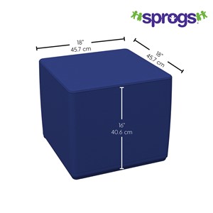 Foam Soft Seating - Cube (16" H) - Dimensions