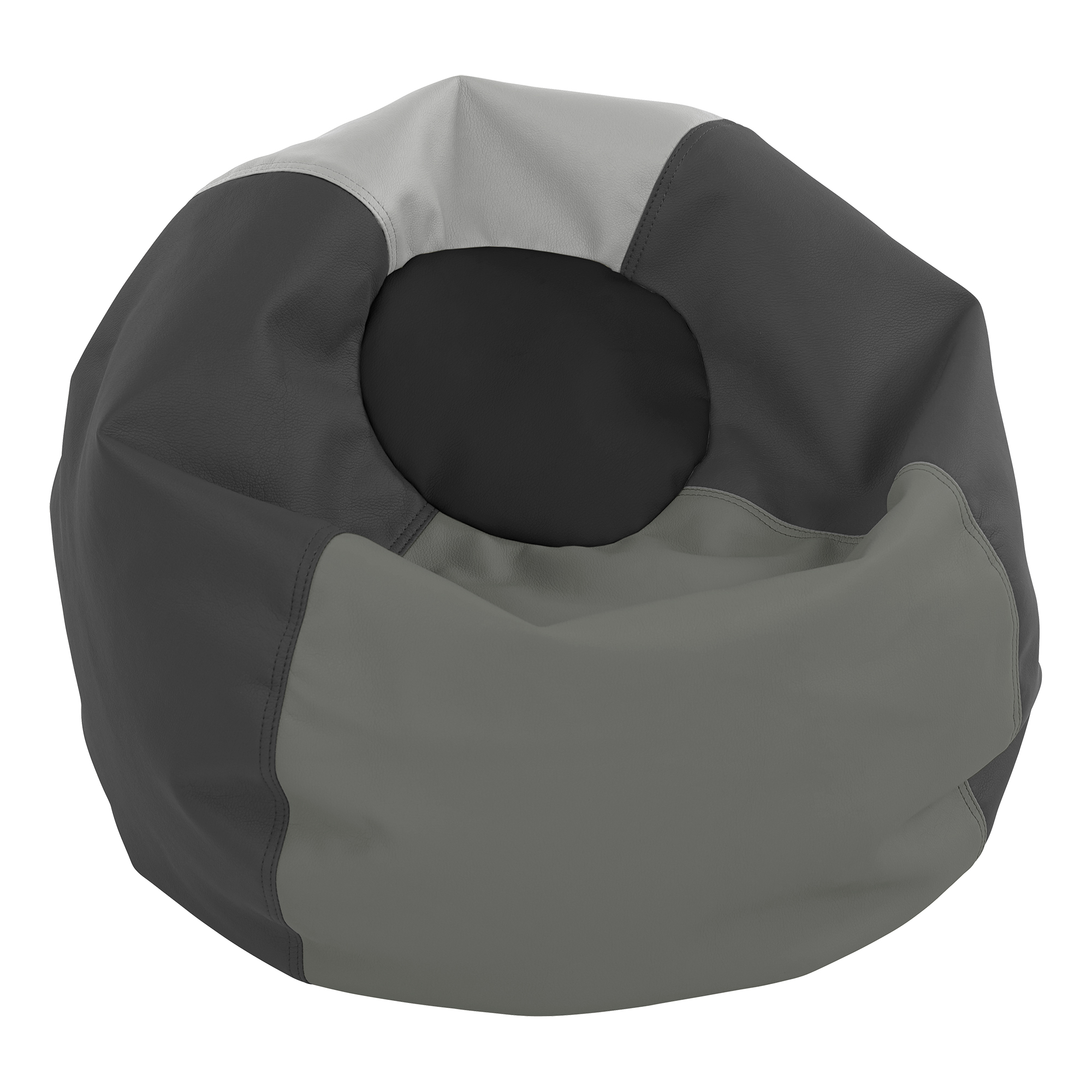 Round Bean Bag - Gray/Light Gray (26" D)