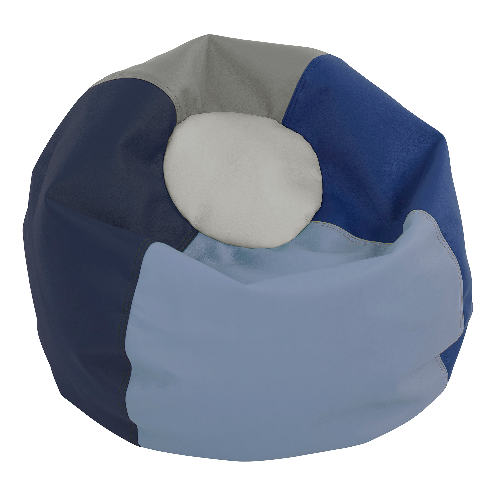 Round Bean Bag - Navy/Powder Blue (26" D)