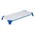 Deluxe Blue Stackable Daycare Cot shown with sheet