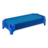 Deluxe Blue Stackable Daycare Cot w/ Easy Lift Corners - Standard (52'' L) - Pack of Cots