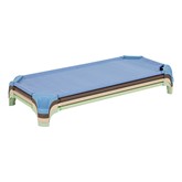 Deluxe Assorted Natural Colors Stackable Daycare Cot w/ Easy Lift Corners