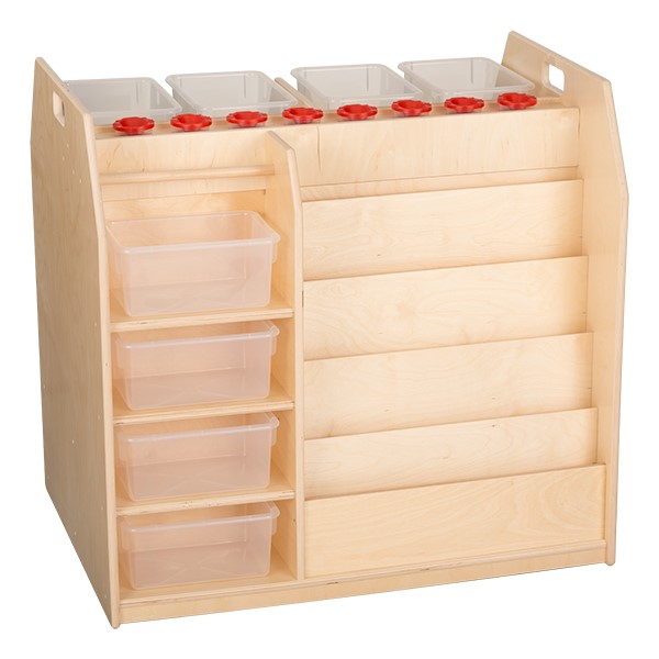 Baltic Birch Classroom Trolley Art Cart-Chown  C Back