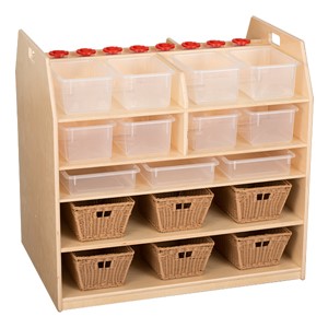 Baltic Birch Classroom Trolley Art Cart-Chown  C Front