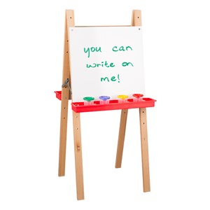 Two-Sided Wooden Adjustable Easel w/ Markerboard
