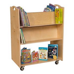 Double-Sided Mobile Library Cart - Accessories not included