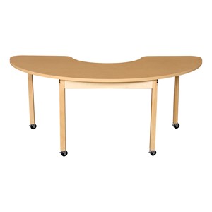Half Circle High-Pressure Laminate Table - 24" Height, Casters