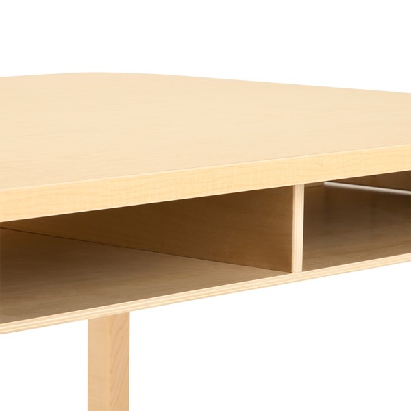 Four Person HPL Stand Up Desk - Storage
