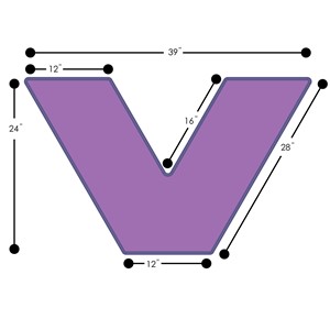 Foam Soft Seating - V Shape - Dimensions