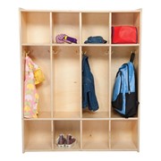 Wooden Four-Section Locker Unit