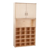 20-Tray Wooden Storage Unit w/ Cabinet