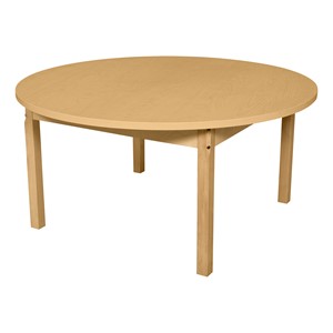 Round High-Pressure Laminate Table w/ Hardwood Legs - 20" Height