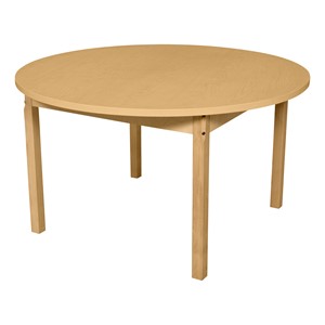 Round High-Pressure Laminate Table w/ Hardwood Legs - 26" Height