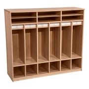Maple Six Section Classroom Locker w/ Nameplates