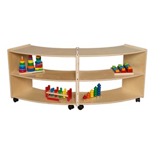 Curved Mobile Shelving (24" H) - Unassembled - paired
