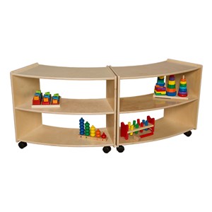 Curved Mobile Shelving (24" H) - Unassembled - paired
