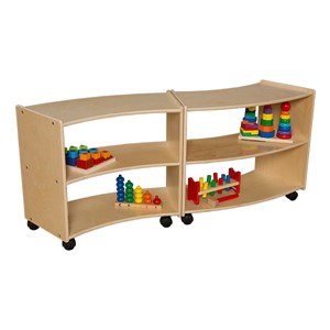 Curved Mobile Shelving (24" H) - Unassembled - paired