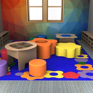 Multi-Purpose Round Kids Play Table w/ Storage