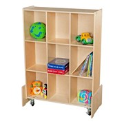 Wooden Mobile Storage Unit w/ White Board