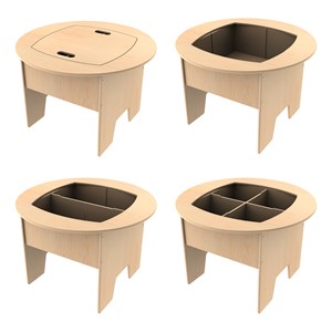 Multi-Purpose Round Kids Play Table w/ Storage