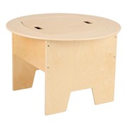 Multi-Purpose Round Preschool Play Table w/ Storage