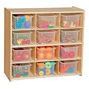 12-Tray Wooden Storage Unit