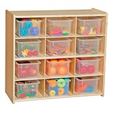 12-Tray Wooden Storage Unit
