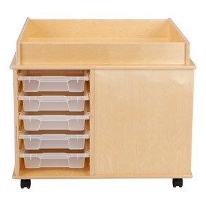 Large Preschool STEM Bin Cart w/ Tabletop & Lip