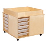 Large Preschool STEM Bin Cart w/ Tabletop & Lip