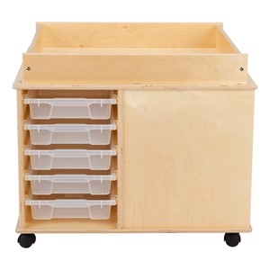 Large Preschool STEM Bin Cart w/ Tabletop & Lip