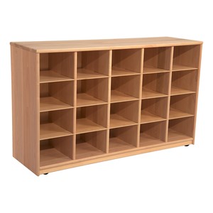 Maple 20-Tray Cubby Storage Unit w/o Trays