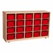 Maple 20-Tray Cubby Storage Unit w/ Red Trays