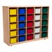 Maple 25-Tray Cubby Storage Unit w/ Assorted Color Trays