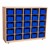 Maple 25-Tray Cubby Storage Unit w/ Blue Trays