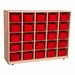 Maple 25-Tray Cubby Storage Unit w/ Red Trays