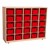 Maple 25-Tray Cubby Storage Unit w/ Red Trays