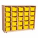 Maple 25-Tray Cubby Storage Unit w/ Yellow Trays