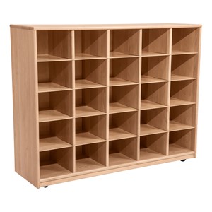 Maple 25-Tray Cubby Storage Unit w/o Trays