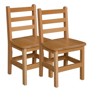 Hardwood Ladderback Chair (14" Seat Height) - Pack of Two
