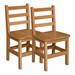 Hardwood Ladderback Chair (14" Seat Height) - Pack of Two