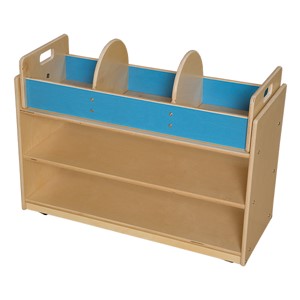 Mobile Base Cabinet w/ Book Storage Topper - Unassembled