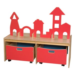 Castle Play w/ Storage Bins - Red