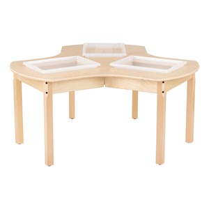 Preschool Work Around Table with Bins