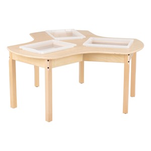 Preschool Work Around Table with Bins