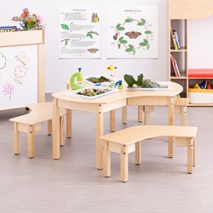 Indoor Wood Work Around Table w/Bins