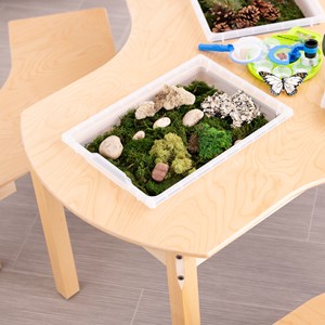 Indoor Wood Work Around Table w/Bins
