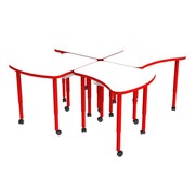 Accent Series Amoeba Collaborative Whiteboard Table w/ Storage Bin (Set of Four)