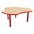 Shapes Accent Series Cog Collaborative Table w/ Glides - Maple Top w/ Red Legs